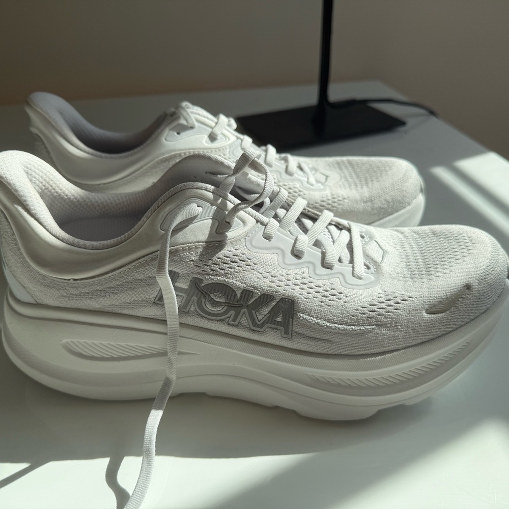 Hoka Bondi 9 Women's White Running Shoes